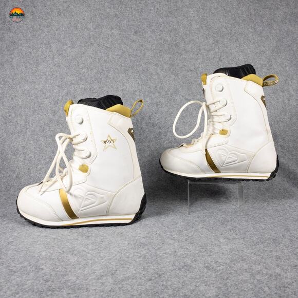 Roxy Snowboard Boots White Gold Track Lace Model Retro Style Women's Size 8.5 - Picture 4 of 16